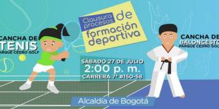 Participa en la Clausura de los procesos de formación deportiva de taekwondo y tenis