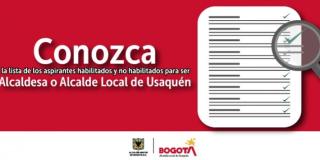 Listado de aspirantes para la designacíón de Alcalde o Alcaldesa Local 2020-2023