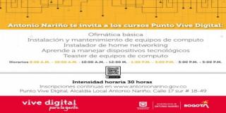 Inscripciones abiertas para los Cursos Punto Vive Digital