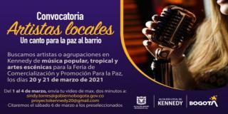 Convocatoria artistas locales "Un canto para la paz al barrio"