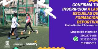 Hasta el 23 de marzo podrás confirmar tu inscripción a las Escuelas de Formación Deportiva de Los Mártires