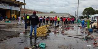 Recuperamos cerca de 2 mil metros cuadrados de espacio público en Paloquemao y desmontamos peligroso puesto informal con tres pipetas de gas