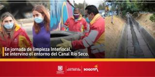 En Jornada de Limpieza Interlocal, se intervino el entorno del Canal Rio Seco.