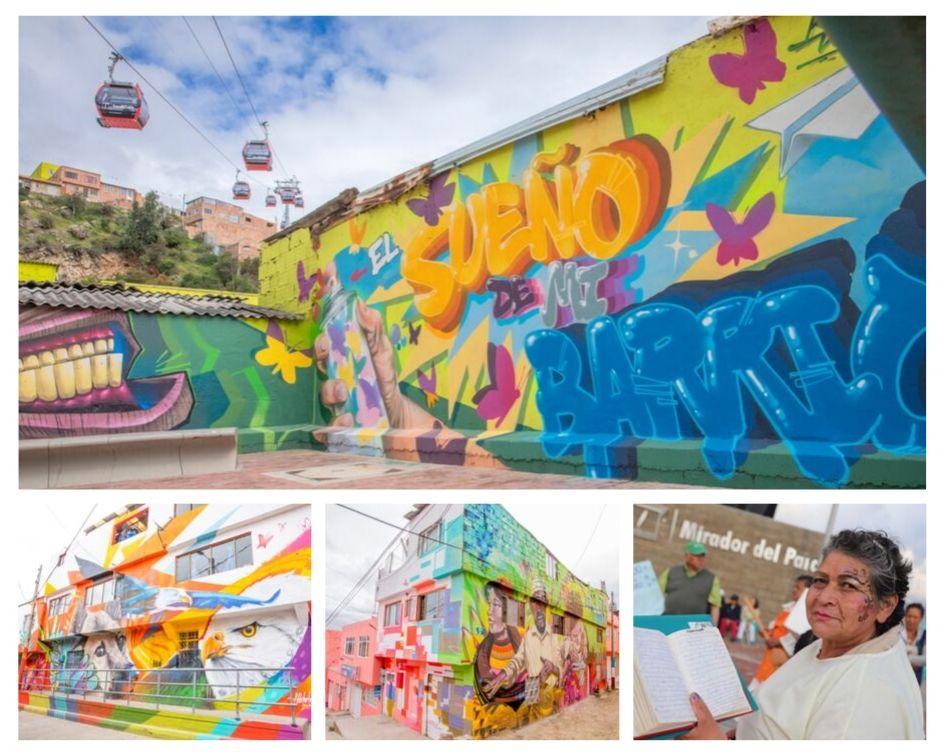 Murales y lectora en El Mirador - Foto: Alcaldía de Bogotá.