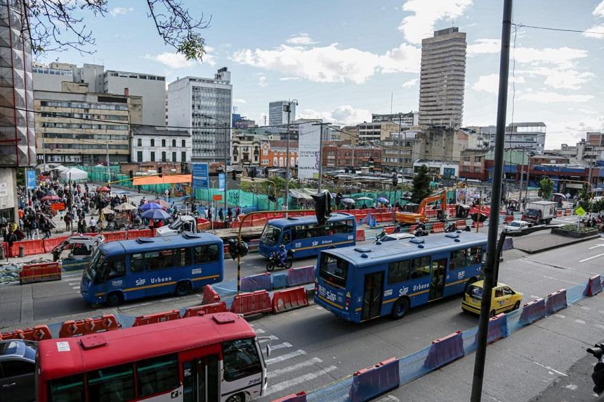Obras en cruce de Carrera Séptima con Calle 19 - Foto: Prensa IDU