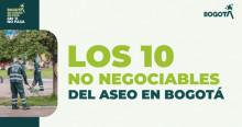 Imagen de los 10 no negociables del aseo en Bogotá