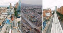 Fotos con tramos de los 12 kilómetros de viaducto construido de la Línea 1 del Metro de Bogotá.