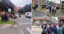 Foto de manifestantes en una vía de Bogotá 