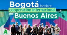 Imagen gráfica con la frase Bogotá fortalece cooperación internacional con Buenos Aires