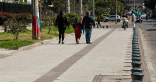 Foto de obras de espacio público en Ciudad Bolívar, al sur de Bogotá.