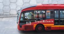 Foto de un bus de TransMilenio en Bogotá.