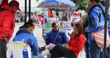 Foto de la Unidad Móvil en la Plaza de la Mariposa, centro de Bogotá.