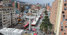 Foto de un frente de obra del Metro. 