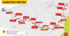 Pieza gráfica del Metro sobre las estaciones