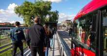 Foto de un bus de TransMilenio