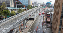 Foto de un frente de obra del Metro Bogotá