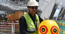 Foto de un trabajador en un frente de obra del Metro