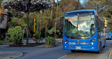 Foto de un bus de TransMilenio