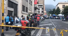 Foto de una manifestación en el centro de Bogotá 