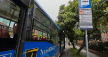 Foto de un bus de TransMilenio