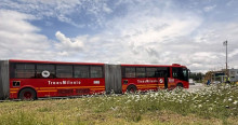 Foto de un bus de TransMilenio