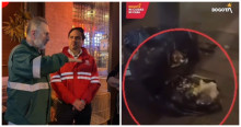 Foto que muestra personas hablando y residuos en la calle 