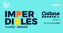Imagen afiche en letra de los planes imperdibles de Bogotá.