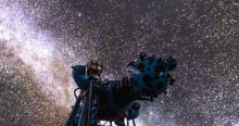 Imagen de fondo estrellado en el Domo del Planetario de Bogotá