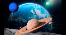 Imagen del espacio donde se observan los planetas.