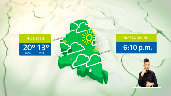 Captura de pantalla del pronóstico del clima del ideam para Bogotá