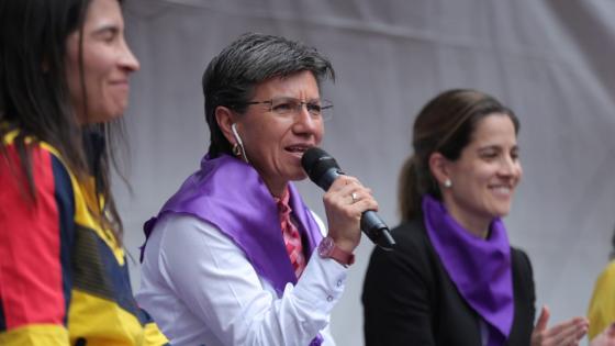 Claudia López en su discurso del Parque Bicentenario