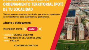 Participa en el diagnóstico del POT de Ciudad Bolívar