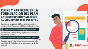 Opina y participa en la formulación del Plan Anticorrupción