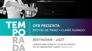 La Orquesta Filarmónica presenta a la pianista norteamericana, Claire Huangci interpretando a Ludwig van Beethoven. 