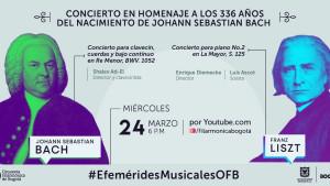 Conmemorando el natalicio de Franz Liszt y Johann Sebastian Bach, la Orquesta Filarmónica de Bogotá trae de su memoria audiovisual, dos  grandes composiciones. Imagen: OFB.