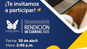 El Instituto Distrital de Turismo (IDT) invita a todos los ciudadanos a participar en la Rendición de Cuentas 2020. Imagen: IDT.