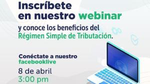 La Secretaría Distrital de Desarrollo Económico (SDDE), invita a empresarios y personas naturales a participar del webinar: régimen simple de tributación. Imagen: Secretaría de Desarrollo Económico.