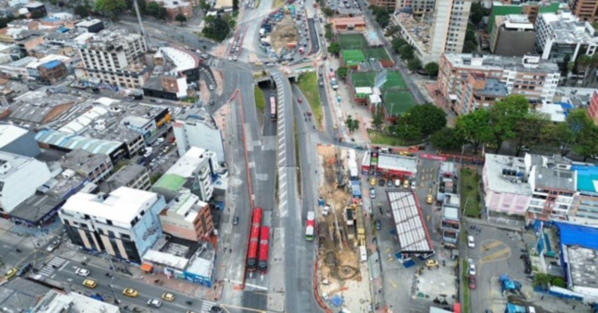 Foto de un frente de obra del Metro de Bogotá