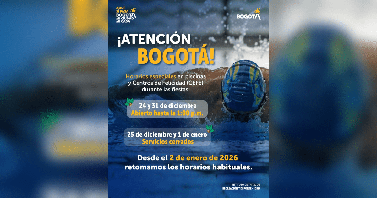 Imagen con información de cambio de horarios en piscinas.