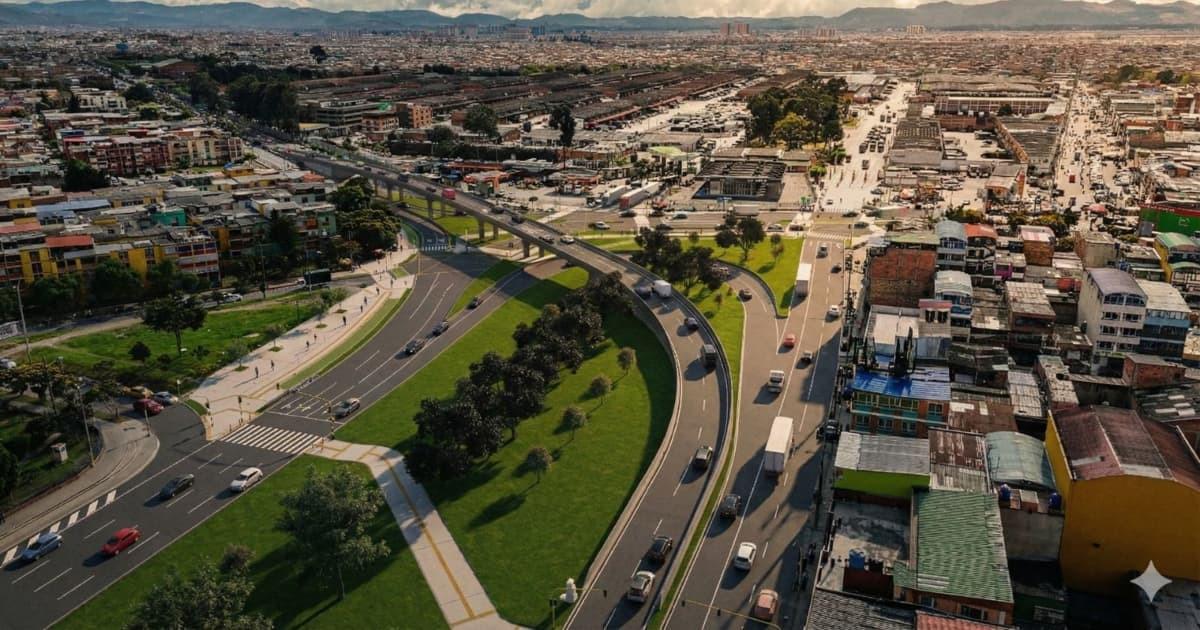 Foto o render del puente vehicular avenida Agoberto Mejía o carrera 80 con diagonal Segunda, en inmediaciones a Corabastos.