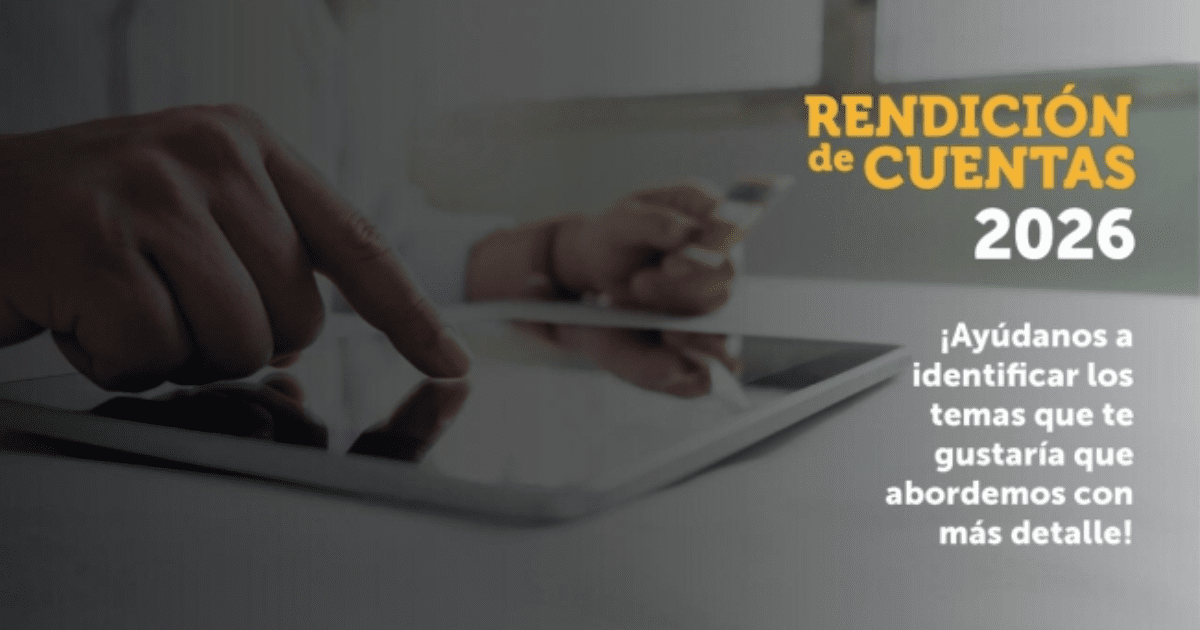 Pieza gráfica que invita a participar de la rendición de cuentas