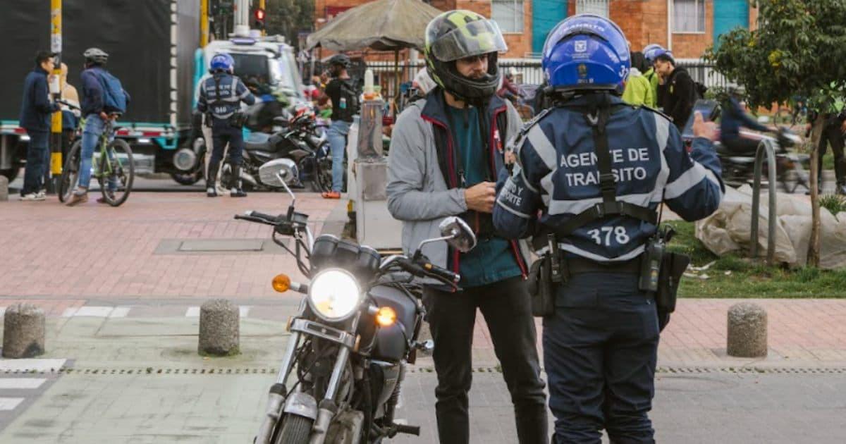 Foto de un operativo de Tránsito en Bogotá