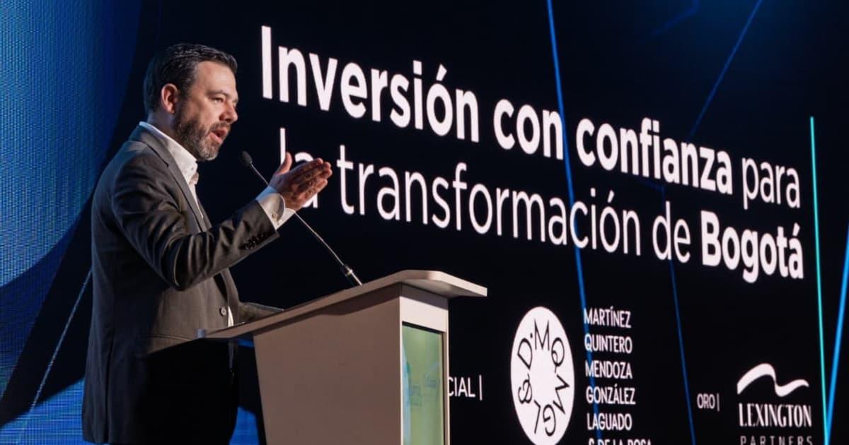 Foto del alcalde Carlos Fernando Galán durante su participación en el 9° Congreso de Capital Privado y Capital Emprendedor.