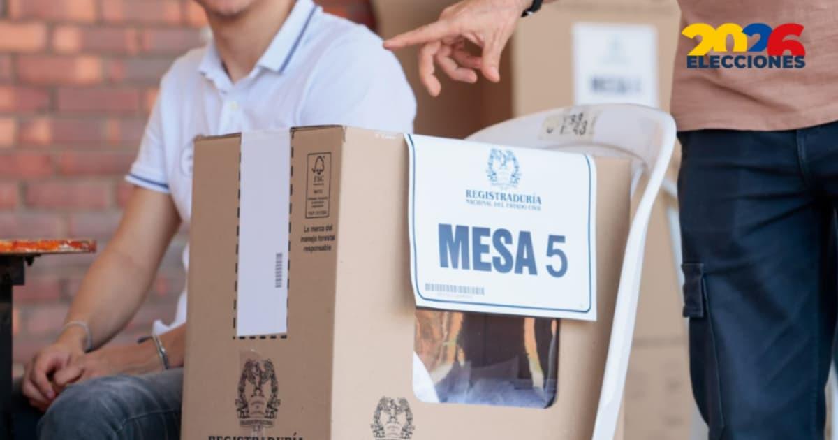 Foto de una Mesa de votación en Bogotá.