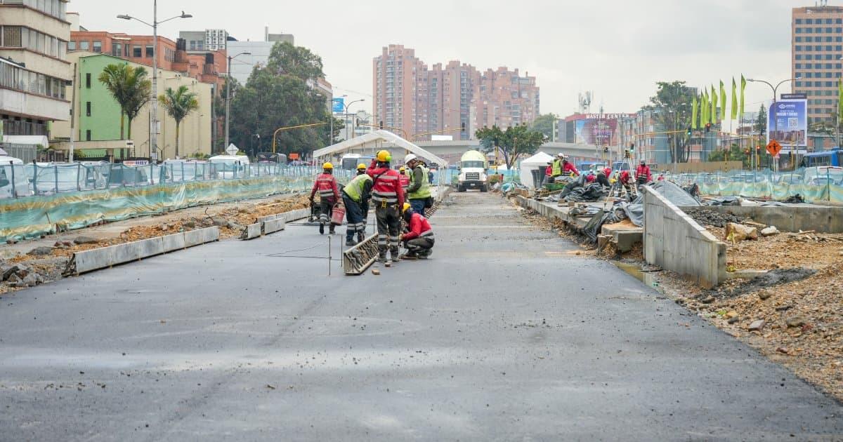 Foto de un frente de obra del IDU. 