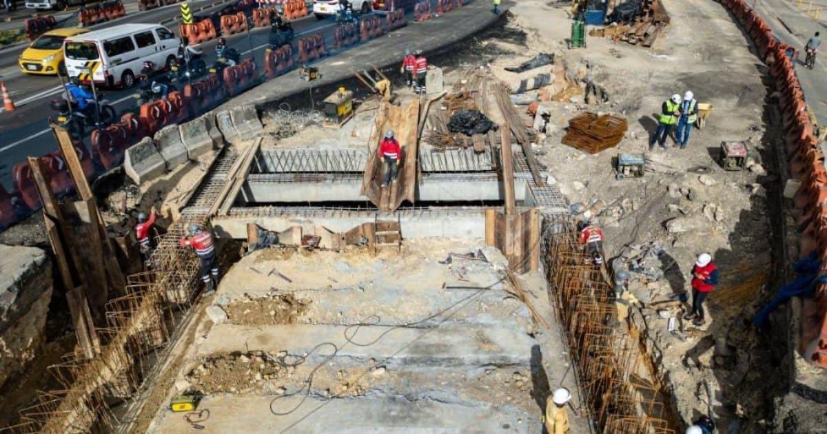 Foto de un frente de obra del IDU. 