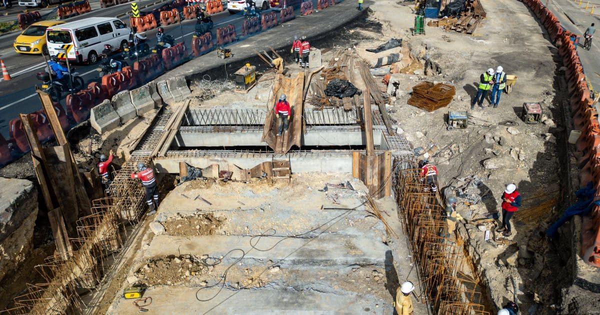 Foto de un frente de obra del IDU 