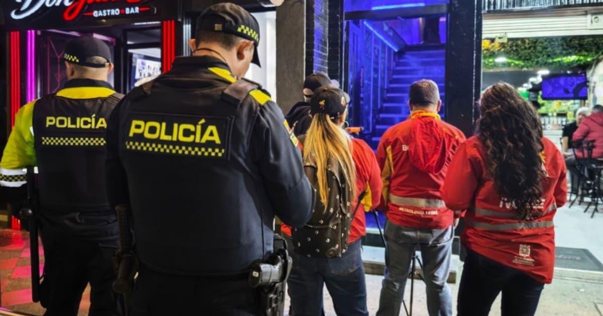 Foto de operativos de las autoridades durante medida de ley seca en Bogotá.