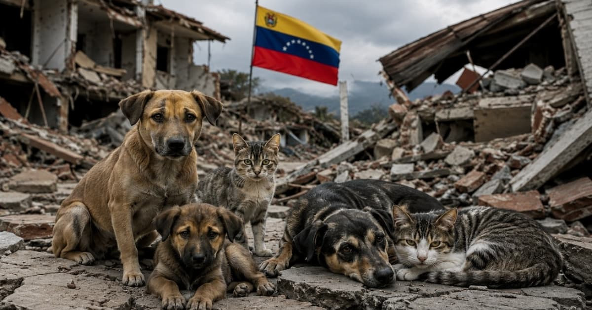 Foto de animales en Venezuela afectados por terremoto.