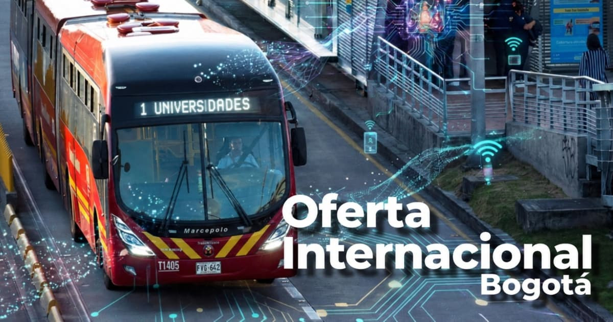 Foto de un bus de TransMilenio en Bogotá.